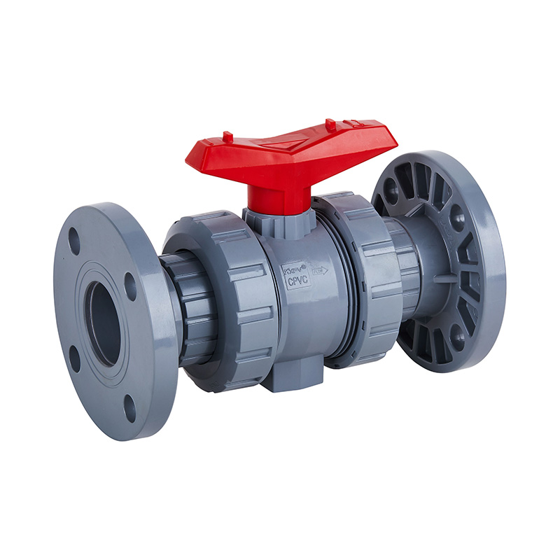 PVC-C Q41F-10V Flanged Double Union Ball Valve DN15-100 GB Standard