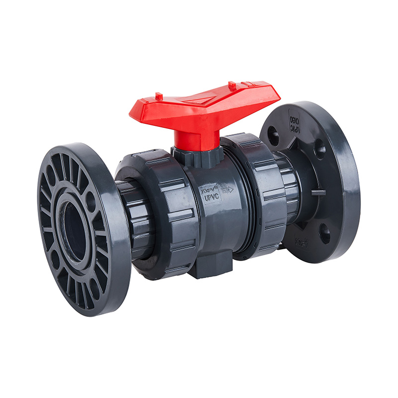PVC-U Q41F-10U Flanged Double Union Ball Valve DN15-100 GB Standard