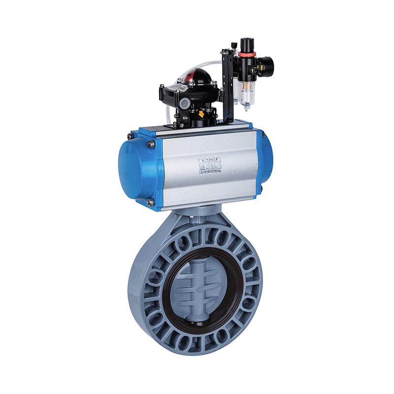 PVC-C D671X-10S Pneumatic Butterfly Valve DN32-1000 1-1/4'-30' ANSI Standard