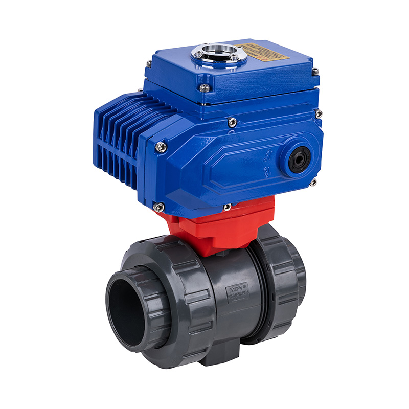 PVC-U D961F-10U Electric Double Union Ball Valve DN15-100 1/2'-4' ANSI Standard