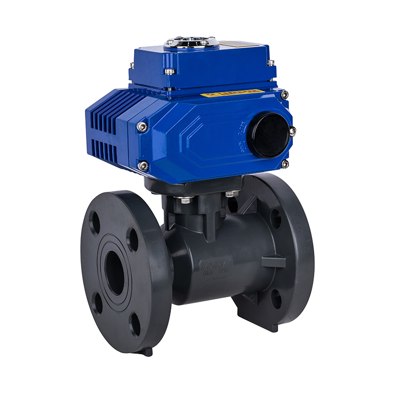 PVC-U Q941F-10U Electric Flange Ball Valve DN15-300 GB Standard