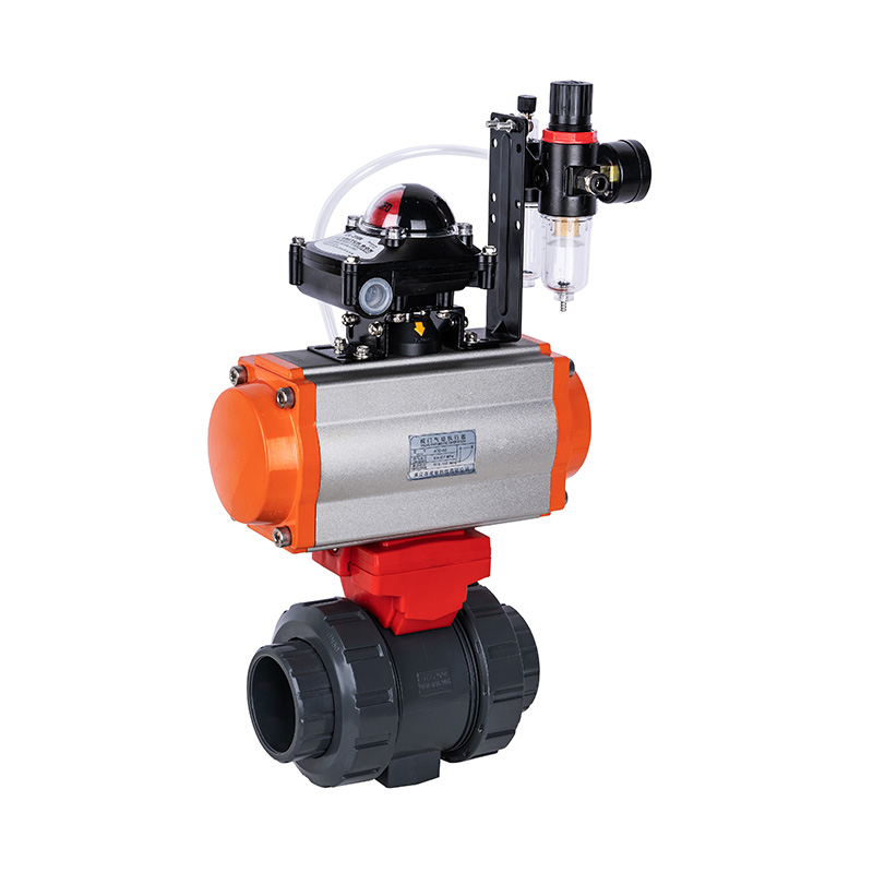PVC-U Q661F-10 Pneumatic Double Union Ball Valve DN15-100 1/2'-4' ANSI Standard