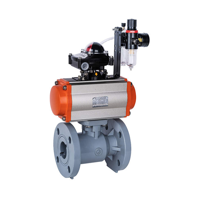 PVC-C Q641F-10V Pneumatic Flange Ball Valve DN15-300 1/2'-12' ANSI Standard