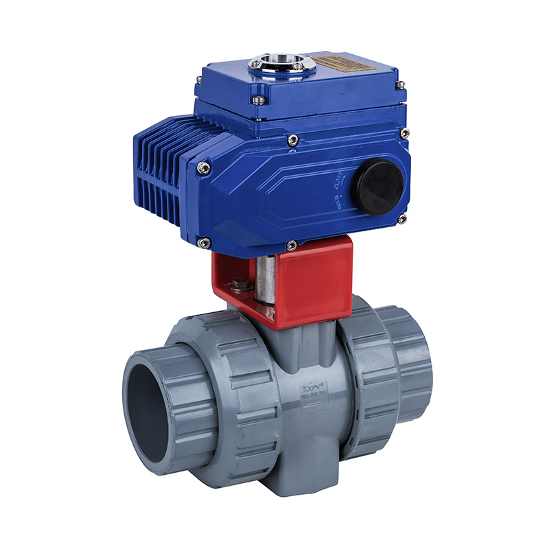 PVC-C D961F-10V Electric Double Union Ball Valve DN15-100 1/2'-4' ANSI Standard