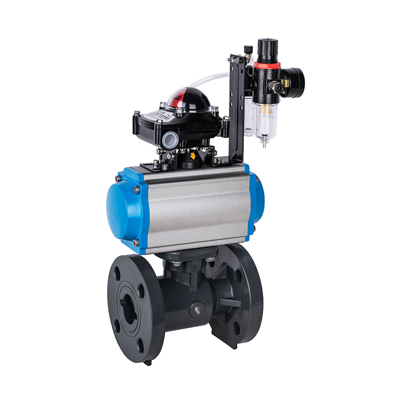 PVC-U Q641F-10U Pneumatic Flange Ball Valve DN15-300 GB Standard